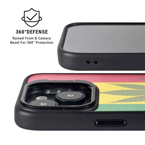 Marijuana Rasta Flag iPhone 15 Kickstand Case